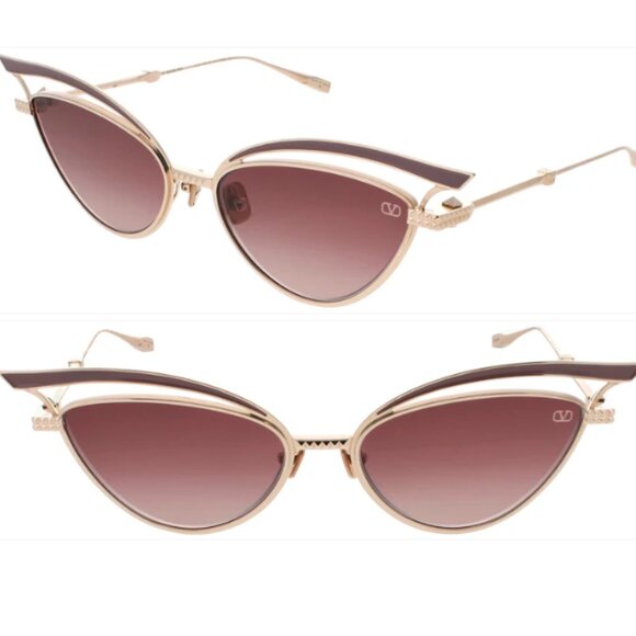 NWT VALENTINO VLS-118C CAT EYE WOMEN SUNGLASSES V-GLASSLINER